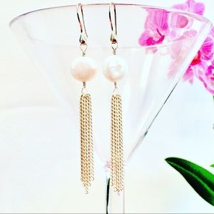 Cosmo Earrings - White Pearl Bridal Earrings